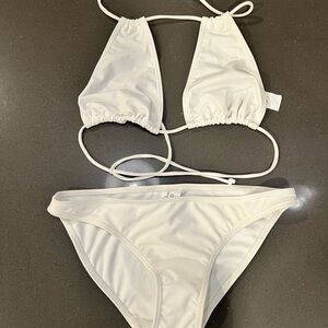 Boohoo White Bikini Set Size 2